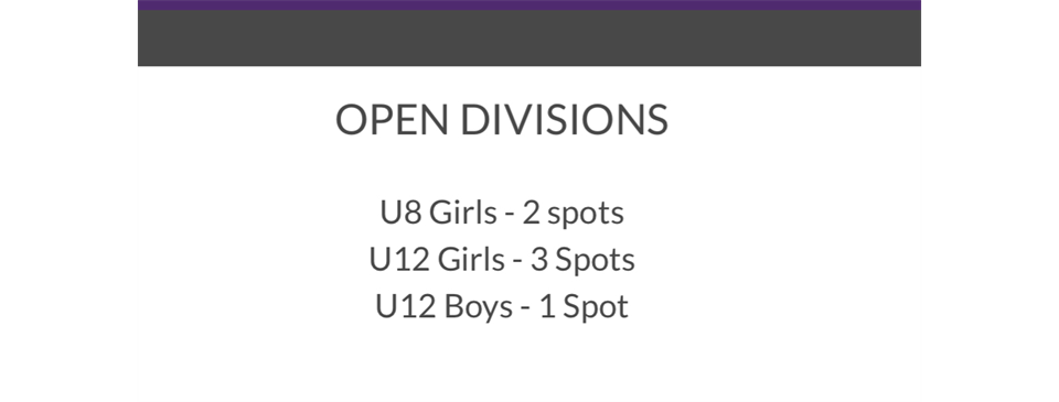 Open Divisions - Fall 2025