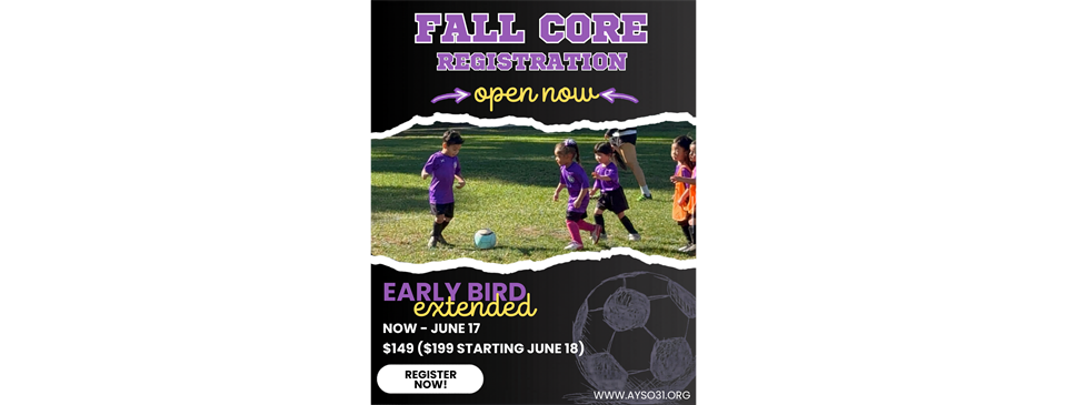 Fall Core Registration is OPEN!